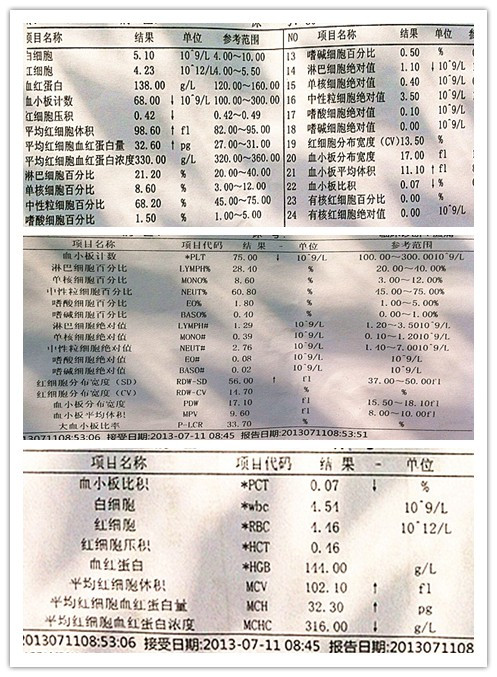 7月血检报告